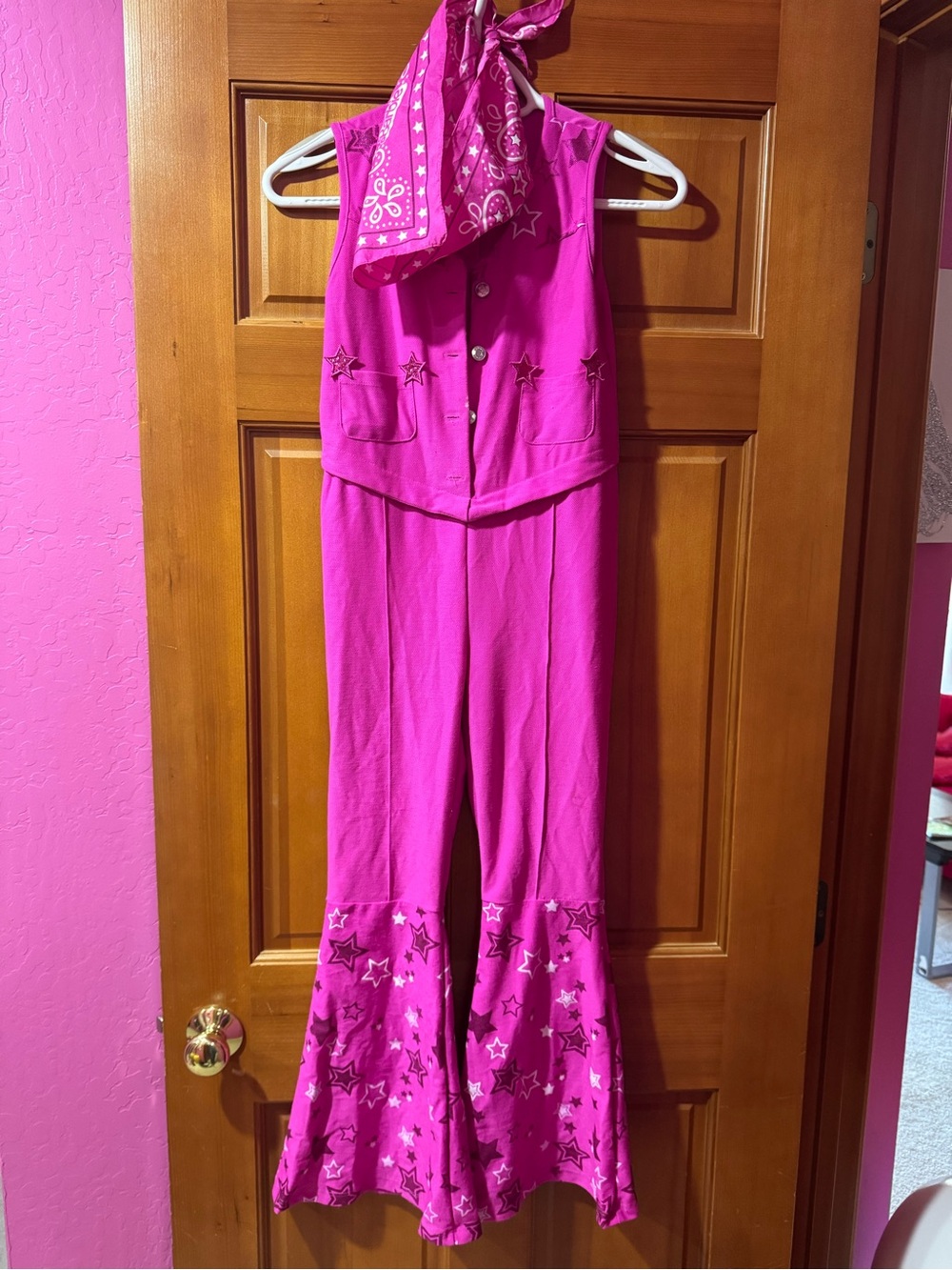 Barbie costume Hot Pink Women's Sleeveless Star-Accent Jumpsuit